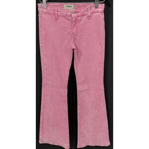 Rock Bargain & Roll Denim Button Flare Pink Jeans Size 14-See Measurements